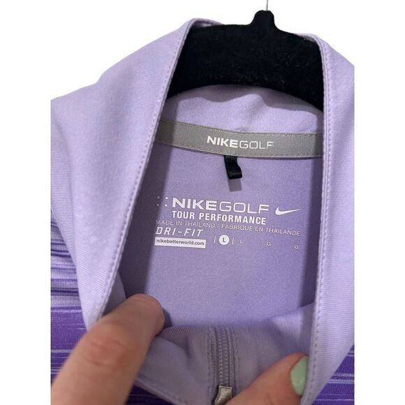 Nike Golf Tour Performance Dri-Fit Lavender Purple Full Zip Track Jacket Size L - Picture 3 of 9